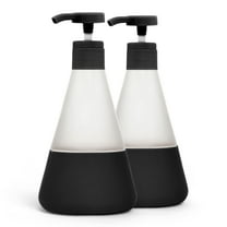 Cleancult Liquid Hand Soap Glass Dispenser, Shatter Resistant, Matte Black, 2 Pack, 12 oz