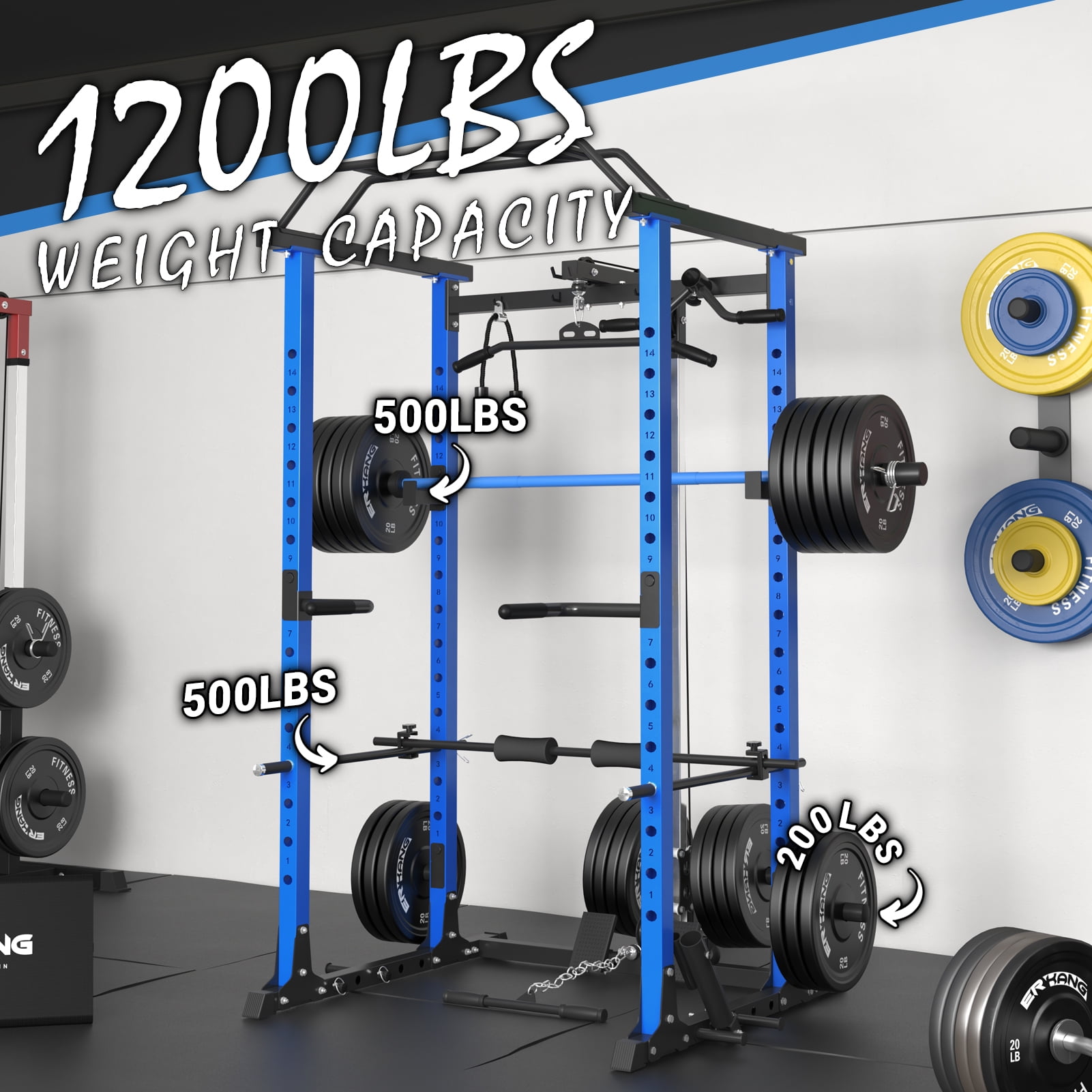 Power Rack Cage with LAT Pulldown 1200LB Capacity Home Gym Equipment in Nepal at NPR 67094 Rating 5