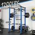MJDB Power Rack Cage, Squat Rack with LAT Pulldown System, 1200LB