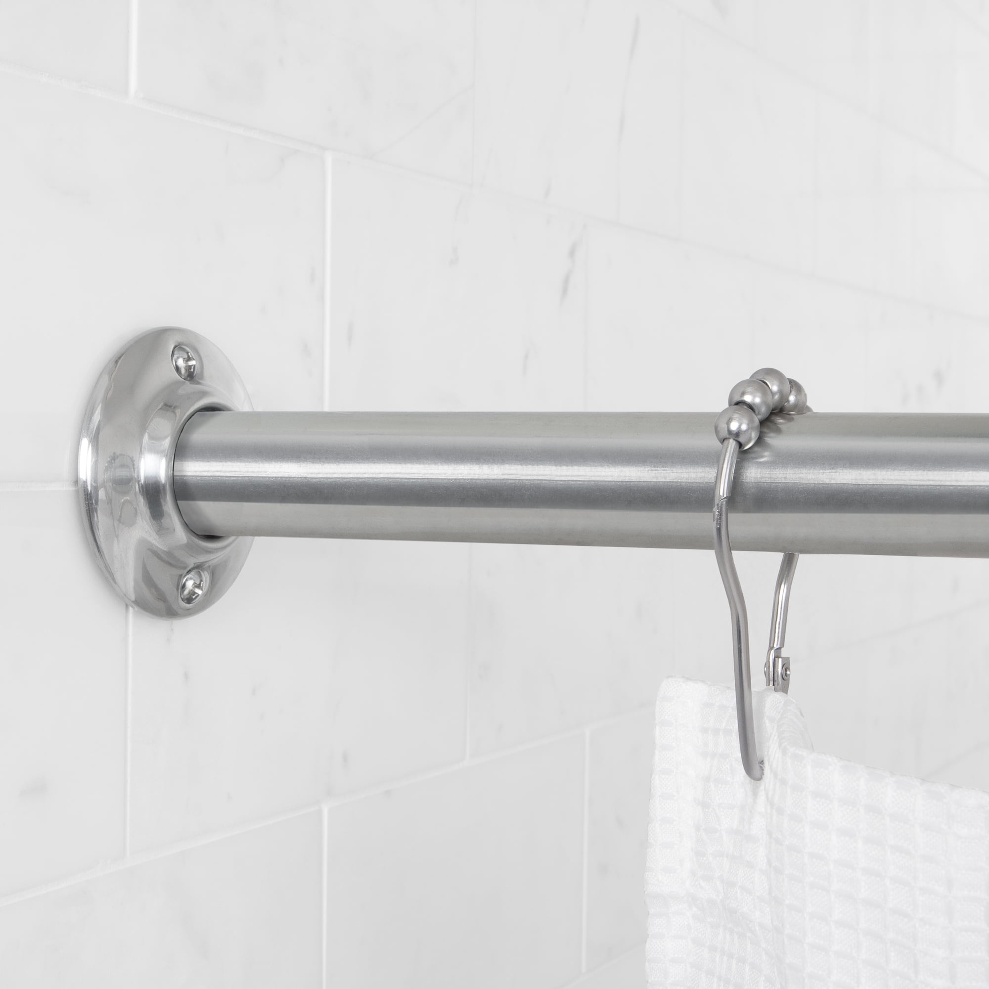 Mainstays Permanent Straight Shower, How To Install A Shower Curtain Tension Rod