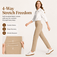 thumbnail image 5 of MASKERT Women’s Fleece Lined Pants, High Waisted Stretch Casual Pants, Warm Straight Leg Tapered Pants for Winter, Golf, Hiking & Daily Wear, 5 of 9