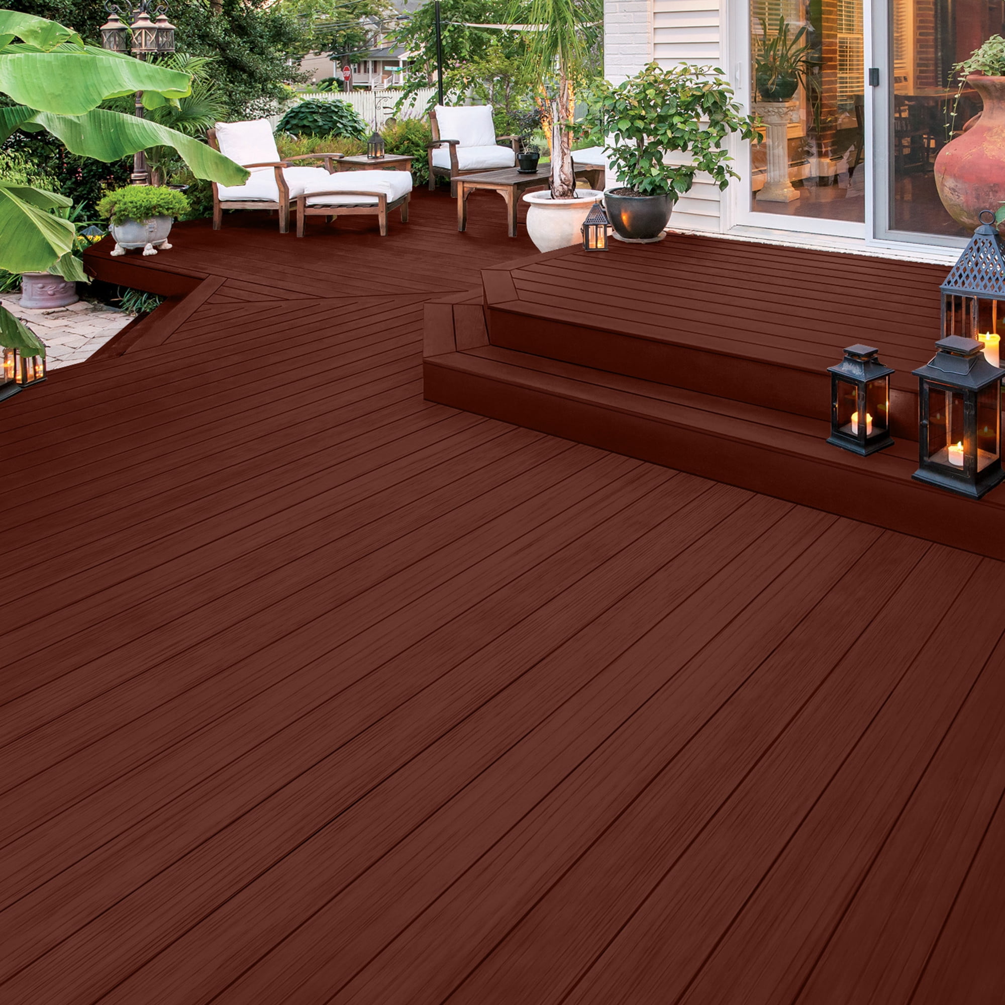 Olympic 1 Gallon SC-1052 Deep Redwood Exterior Solid Wood Protector Stain Plus Sealer in One