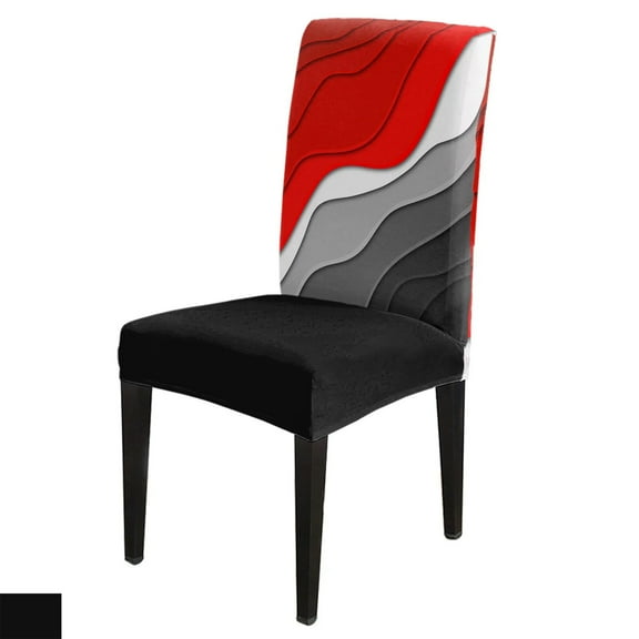 Chair Cover Red Black Gradient Modern Geometric Abstract Dining Spandex Stretch Seat Covers Home Of