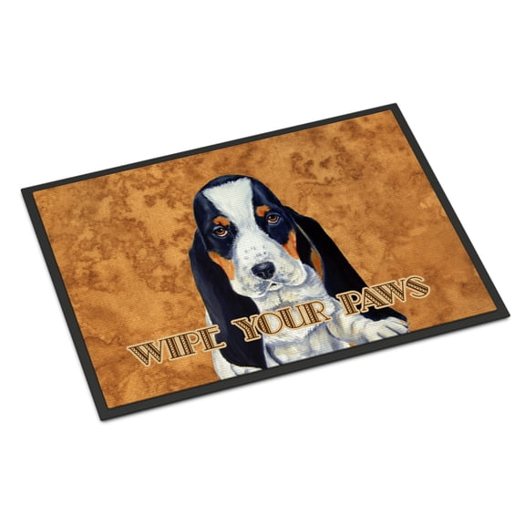 Carolines Treasures LH9450MAT Basset Hound Wipe your Paws Doormat 18x27 27"L x 18"W multicolor