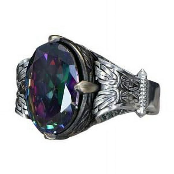 Mystic Topaz Silver Ring-Mens Handmade Ring-Men's Rings-Gift for Him and Her-925 Rings for Men-Handmade Mystic Topaz Ring-Men's Topaz Ring