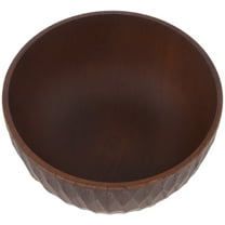 PAMINGONO Dark Brown Wooden Food Bowl for Home Use Elegant Design Versatile for Fruits Snacks Large Size
