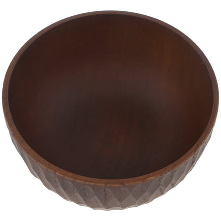 PAMINGONO Dark Brown Wooden Food Bowl for Home Use Elegant Design Versatile for Fruits Snacks Large Size