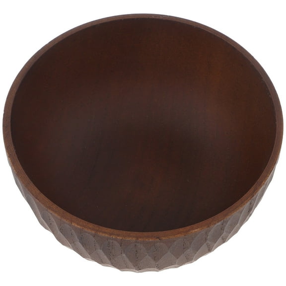 PAMINGONO Dark Brown Wooden Food Bowl for Home Use Elegant Design Versatile for Fruits Snacks Large Size