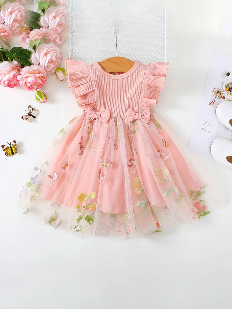 green emerald velvet dress Pink V Neck Embroidered Vintage Fairy Dress, Pink / M main image 0