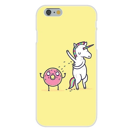 Apple iPhone 6 Custom Case White Plastic Snap On - 'How Donuts Get Sprinkles' Unicorn Shaving (Best Way To Get A New Iphone)