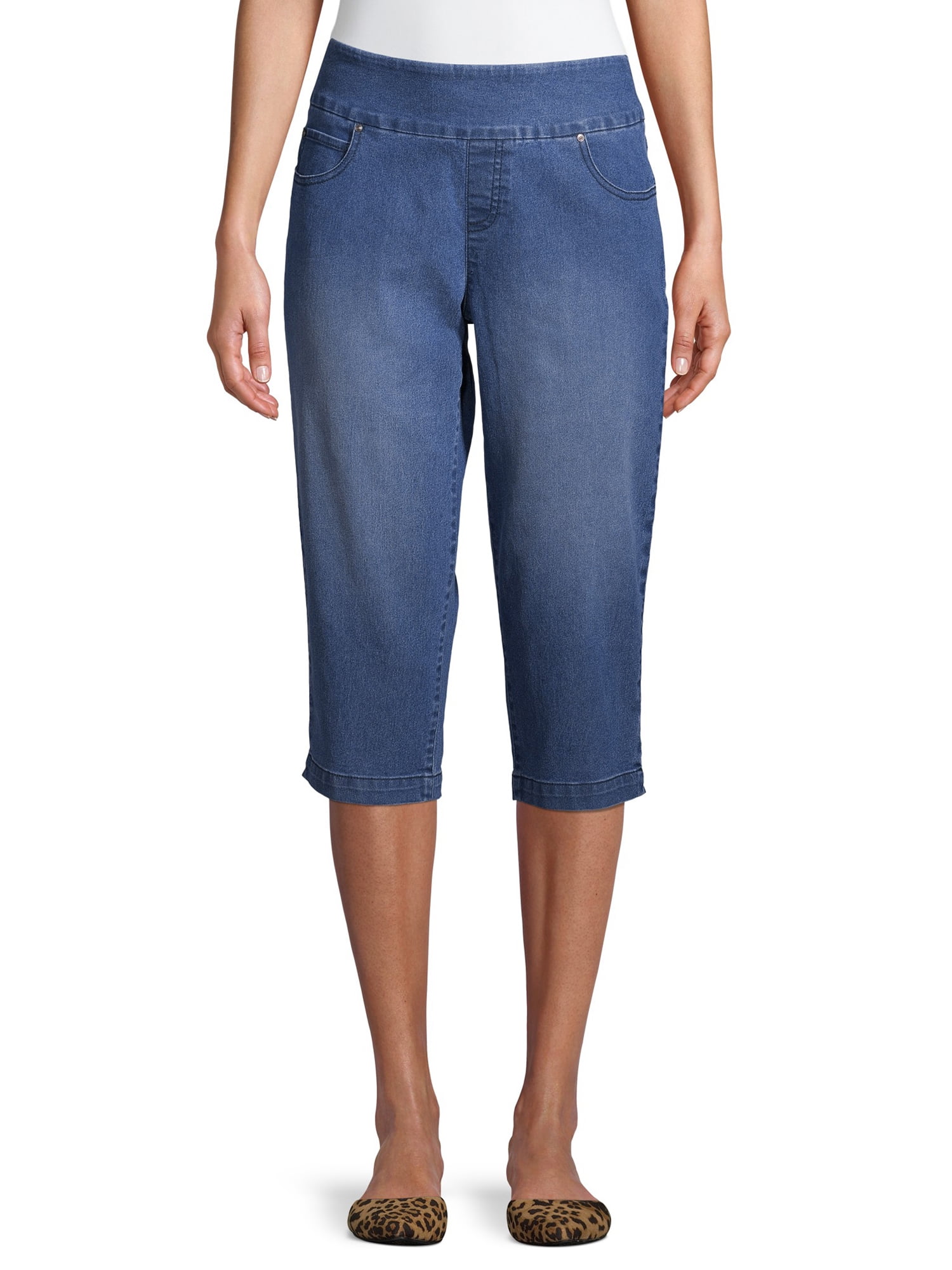 Time and Tru Women's Woven Pull On Capris