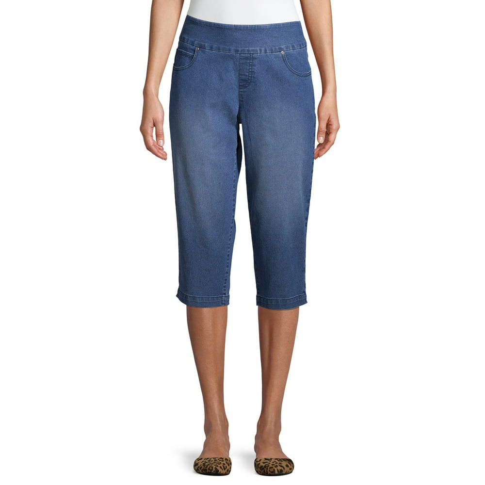 Time and Tru - Time and Tru Women's Woven Pull On Capris - Walmart.com ...