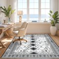 thumbnail image 3 of Design&I 2'x3' Washable Accent Rug Pet Friendly & Non-Slip Built-In Grip Door Curved Lattice Border Details Decorative Front Boho for Kitchen, Station, 3 of 7