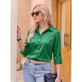 thumbnail image 2 of MOYIKO Button Down Shirts for Women Long Sleeve Stain Silk Collared Work Office Basic Business Dress Shirts Blouses Tops, 2 of 7