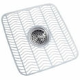 thumbnail image 3 of 2 Pc Protective Kitchen Sink Mat Dish Rack Cushion Drainer Pad White 11" x 12", 3 of 4