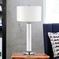 thumbnail image 3 of 29" Nickel Glass Table Lamp With White Drum Shade, 3 of 5