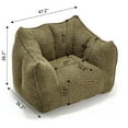 thumbnail image 5 of Adult Bean Bag Sofa Chair with Chenille Cover – Fluffy Resilient Foam Filler for TV & Reading, Lightweight Square Design, Olive Green, 5 of 9
