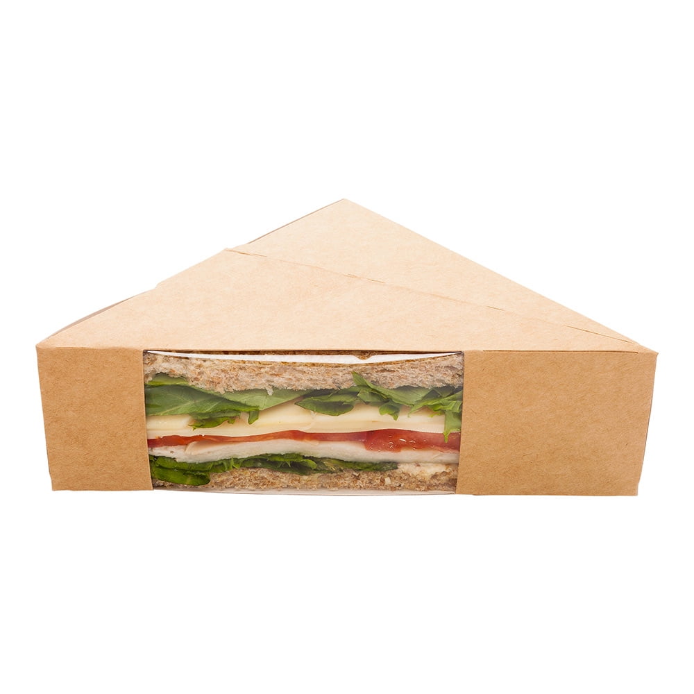 Small Sandwich Wedge Box, Sandwich Take Out Box 4.8 Inch Triangle