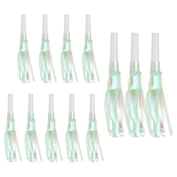 Uxcell 12 Pcs Fringed Noise Makers, Metallic Fringe Party Blowers Party Favors for Sports Events Birthday Parties Graduation Ceremonies Christmas New Year Gift Decorations, Green