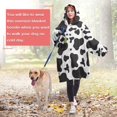 thumbnail image 4 of Cow Print Wearable Blanket Hoodie, Oversized Sherpa Hooded Blanket Sweatshirt, Super Warm and Cozy Hoodie Blanket for Women Men Adults, 4 of 7