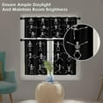 thumbnail image 5 of Skeleton Game Funny Kitchen Curtains with Valance and Tier Sets 36 Inch, 3 Pieces Halloween Ghost Rod Pocket Drapes Window Treatment Curtains for Kitchen Over Sink Dining Room Decor, 5 of 6