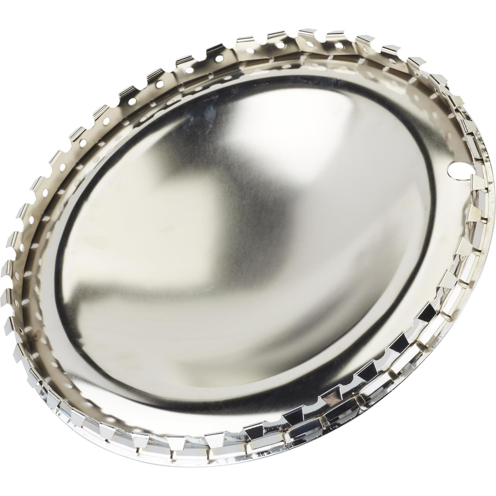 Speedway Motors Full Moon Style 15 Inch Wheel Covers, Chrome Plated Full Moon Hubcap, Snap-On for Easy Installation, 1-3/8” Net Crown, Set of 4 Wheel Covers
