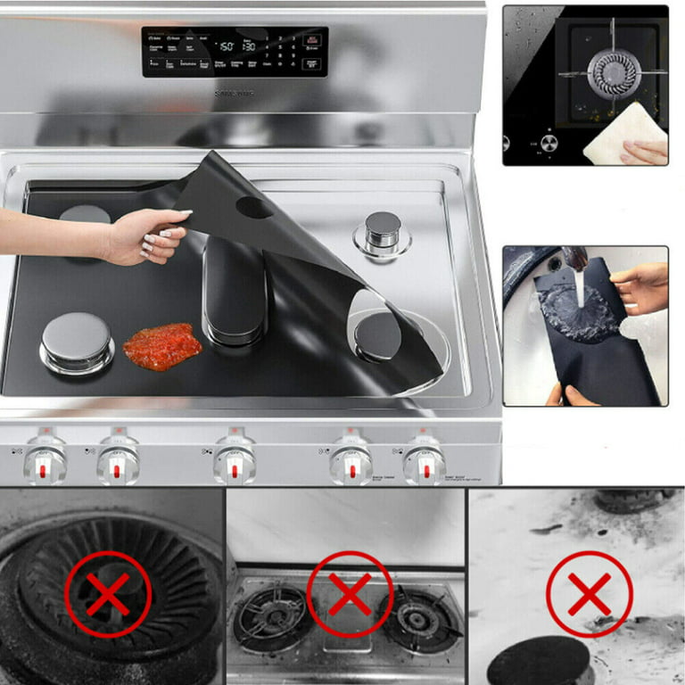 1/4/6pcs Gas Stove Top Cover Reusable Protector Square Gas Stove Top Cover  Mat