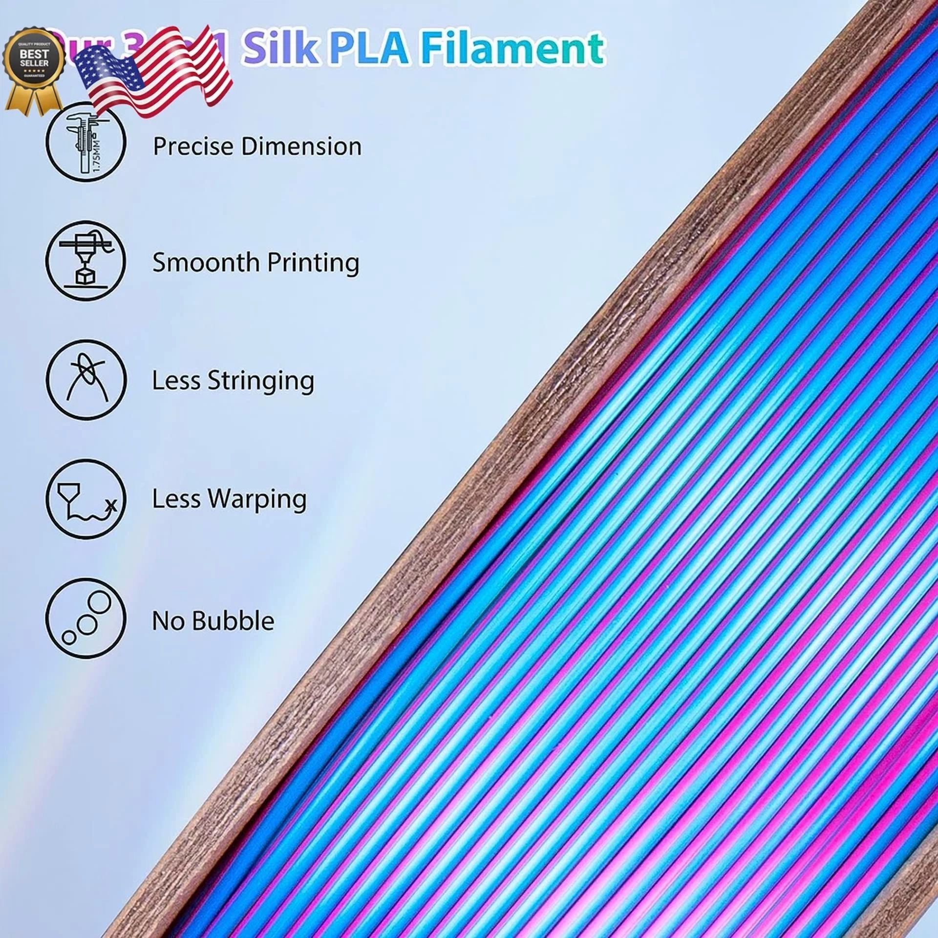BUTTERFLY- Silk Pla 3D Printer Filament Triple Color Silk Pla Filament 1.75Mm 3D Printing F