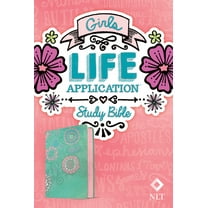 NLT Girls Life Application Study Bible (Leatherlike, Teal/Pink Flowers), (Hardcover)