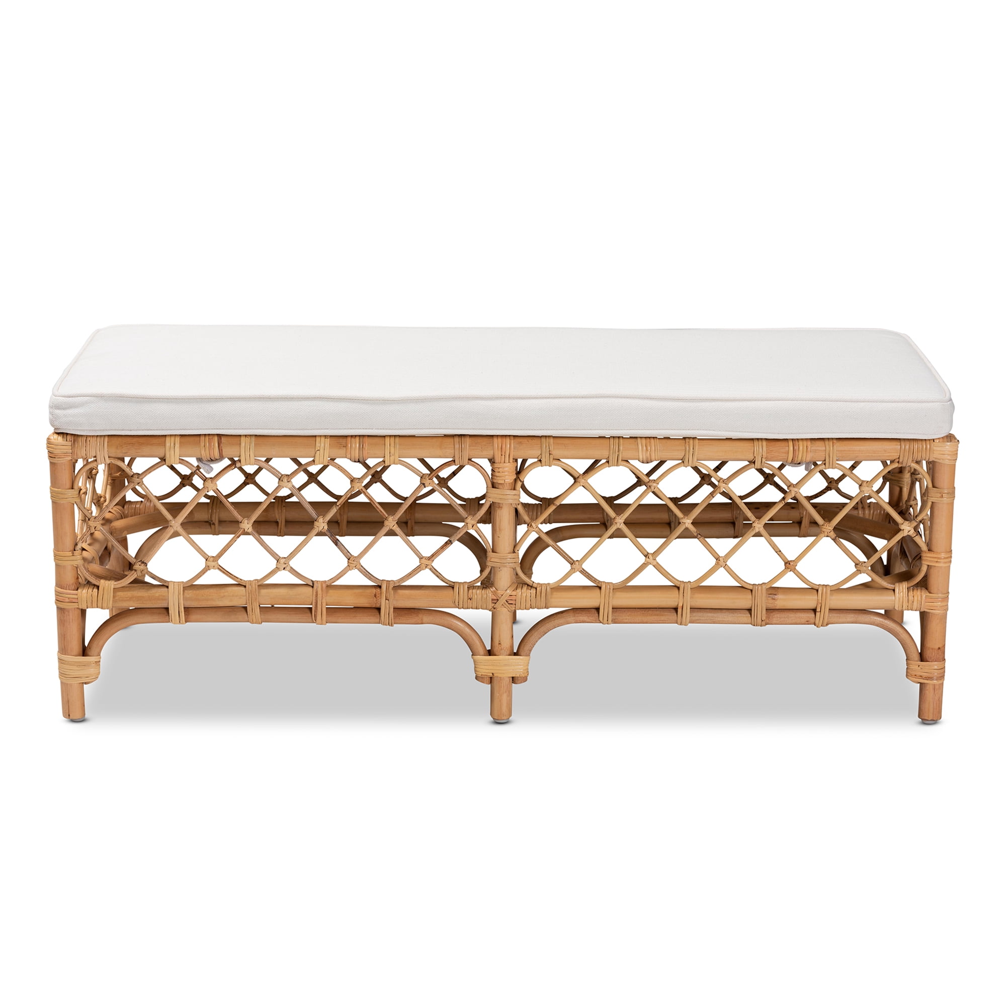bali & pari Orchard Rattan BOHO Bench, Natural Brown