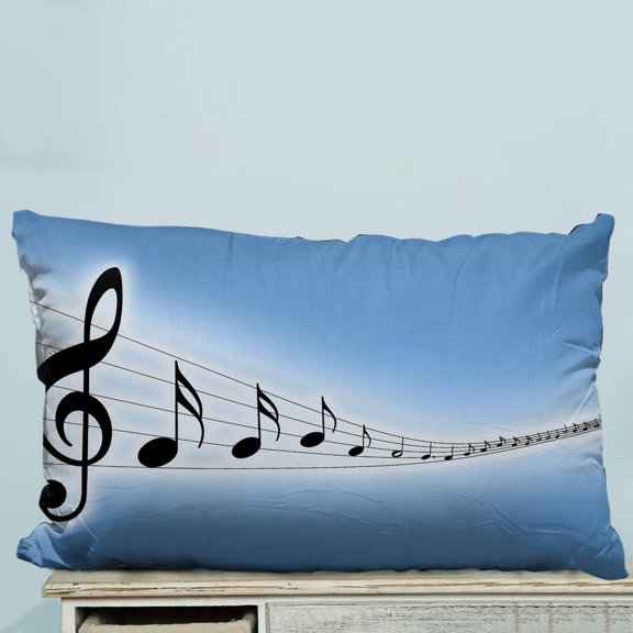 GCKG Lovely Melody Music Notes Pillow Case Pillow Cover Pillow Protector Two Sides 20 x 30 Inches