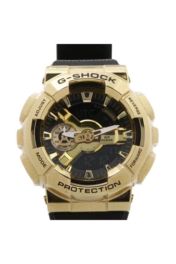 Pre-Owned CASIO G-SHOCK Metal Covered 110 Series GM-110G-1A9JF Gold Black Stainless Steel x...