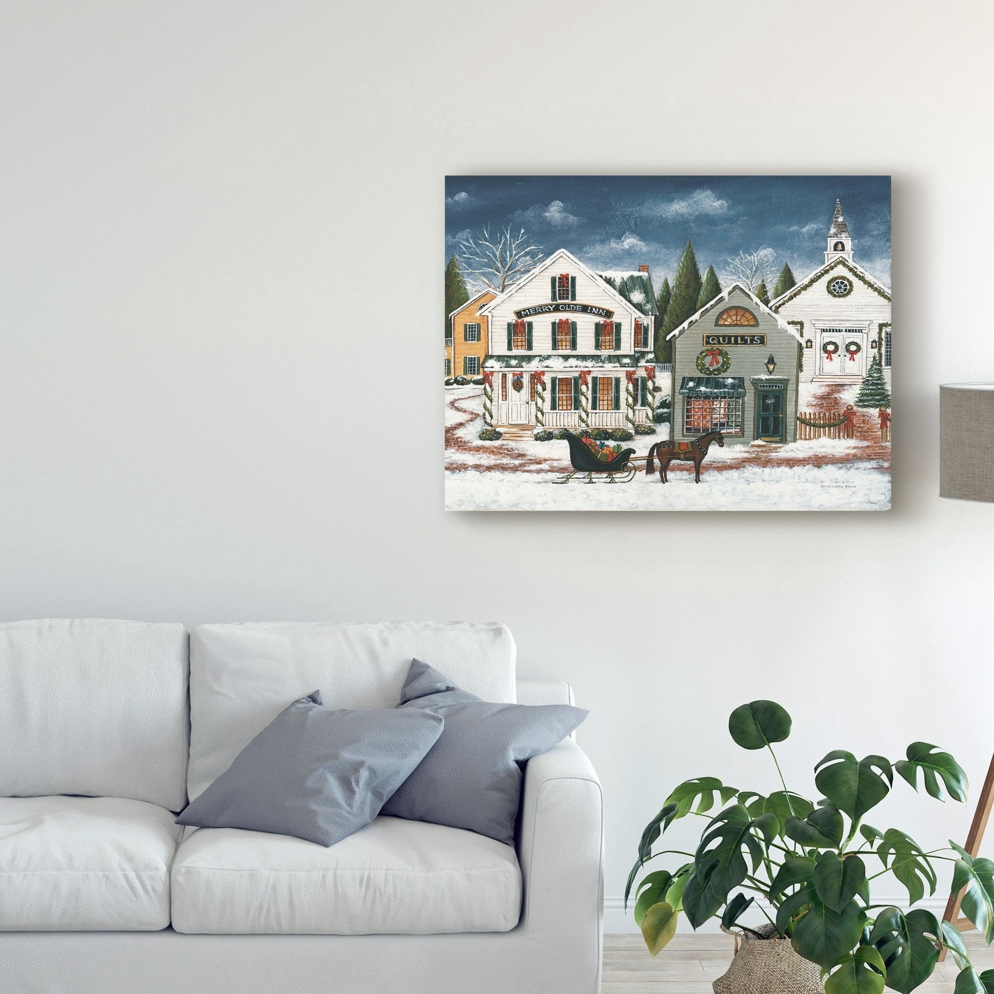 Trademark Fine Art 'Christmas Village I Dark Crop' Canvas Art by David Carter Brown