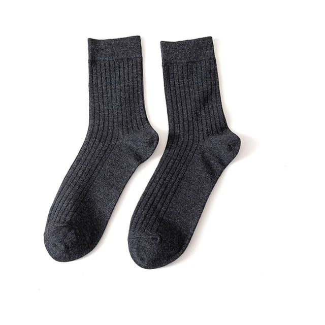 sweethay 1 par de calcetines de invierno para hombre, calcetines antideslizantes de tubo medio de algodón, calcetería portátil, calzado informal Medias Gris oscuro sweethay AP013317-03