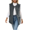 thumbnail image 5 of Women's Vest Fleece Loose Fit Hoodless Sleeveless Casual Vest with Pockets for Layering & Daily Wear, 5 of 8