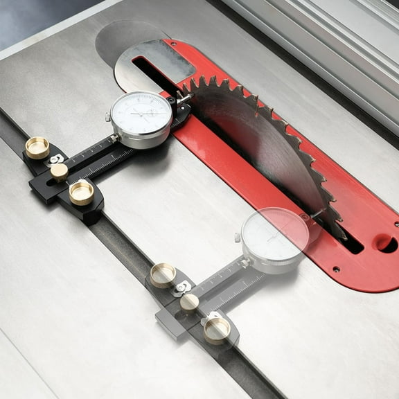 Table Saw Dial Indicator 0.01 mm Accuracy Adjustable Table Saw Alignment Gauge Calibrator Aluminum Alloy Table Saw Dial Gauge Corrector Machinery Tool Alignment System for Table Saw