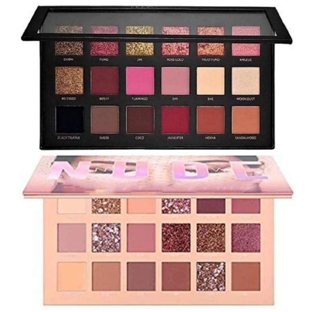 Koccido Nude Eyeshadow Palette And Textured Rose Gold Eyeshadow Shimmer, Matte Finish Combo - 36 G (Multicolour)