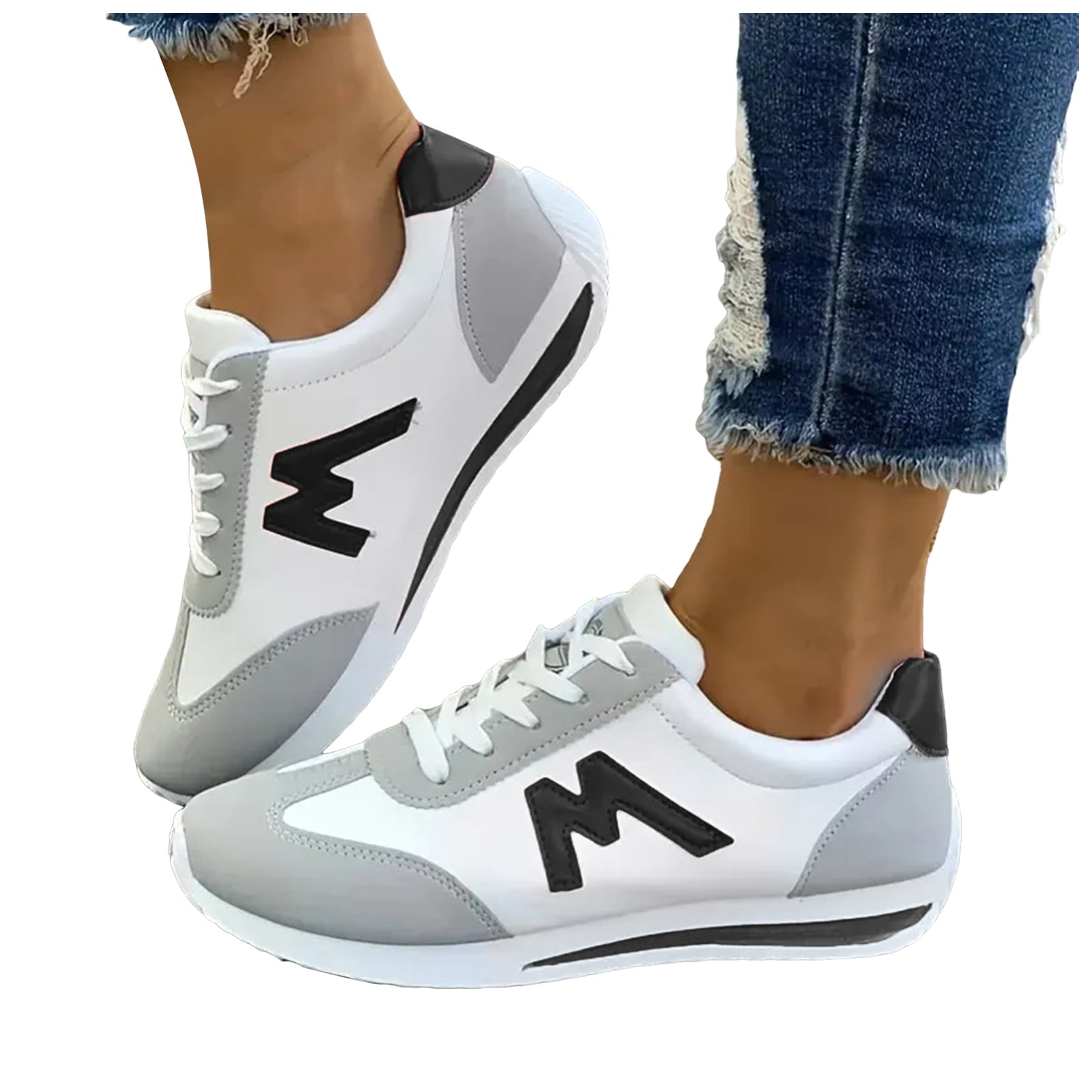 Leozcaa Women Classic Retro Fashion Sneakers Casual Tennis Skate