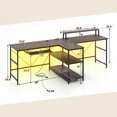 thumbnail image 3 of Costway 94.5" Long Office Desk 2-Person Reversible Computer Desk with LED Lights Coffee, 3 of 10