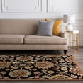 thumbnail image 2 of Hauteloom Elkins Wool Living Room, Bedroom Farmhouse Area Rug - Traditional Floral Carpet - Bohemian Paisley Vibe - Black, Purple, Brown - 9'9" Square, 2 of 16