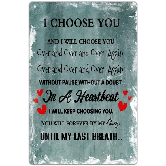 Creative Tin Sign - I Love You Gifts, Valentines Day Christmas Wall Sign Gifts for Boyfriends Girlfriend Husband Wife Fiance Fiancee, Engagement Gifts 5.5x8 inches