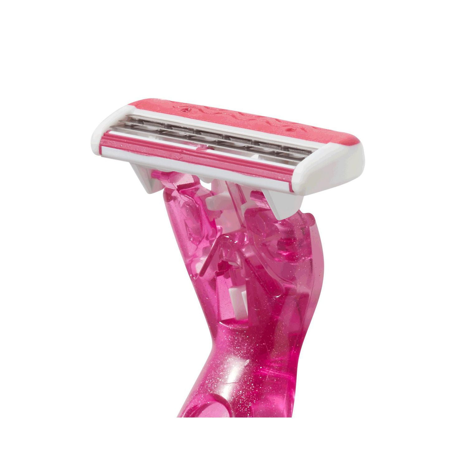 Rasoir jetable flexible femme BIC Simply Soleil Click, 3 lames, 1 manche et 6 cartouches, bande lubrifiante apaisante pour un glissement amélioré
