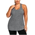 thumbnail image 2 of VBVC Women's Plus Racerback Workout Tank Top , Ladies' Crew Neck Loose Fit Athletic Shirt , Summer Gym Yoga Running Tops For Women,Gray,XL-5XL, 2 of 9