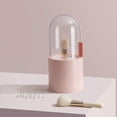 thumbnail image 2 of Makeup Brush Holder Covered Makeup Brushes Case Large Capacity Brushes Organizer Cosmetics Brushes Storage Box with Lid Brushes Display Case Sliding Dustproof Cover with Free White Pearl, 2 of 7
