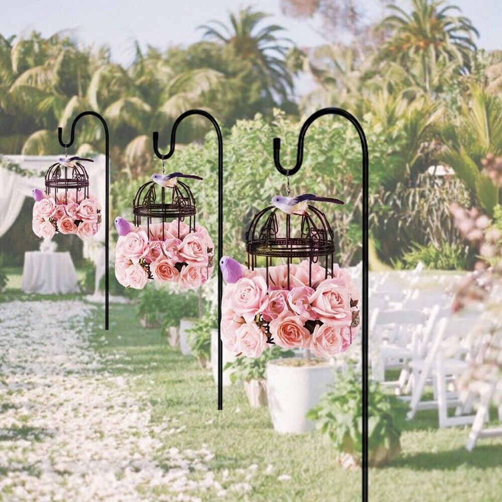 1 Lanterns Bird Feeders Solar Lights Hotop Shepherd Garden Hook Adjustable 48 Inches 25 Inch Thick Plant Hanger with Strong Metal and Rust Resistant Hook for Wedding Flower Basket 
