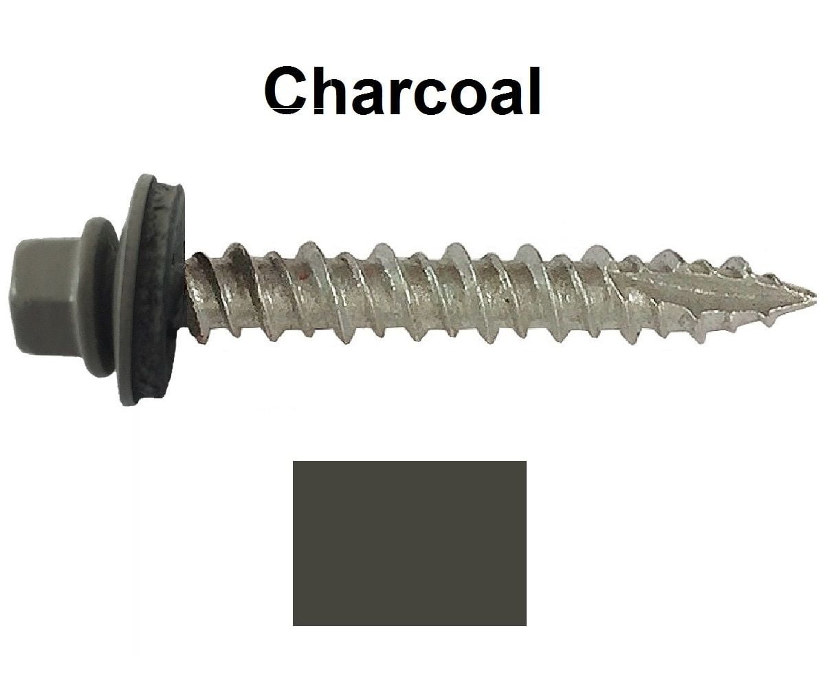 Buy Metal ROOFING SCREWS 750 10 x 2 Charcoal Hex Head Sheet Metal Roof