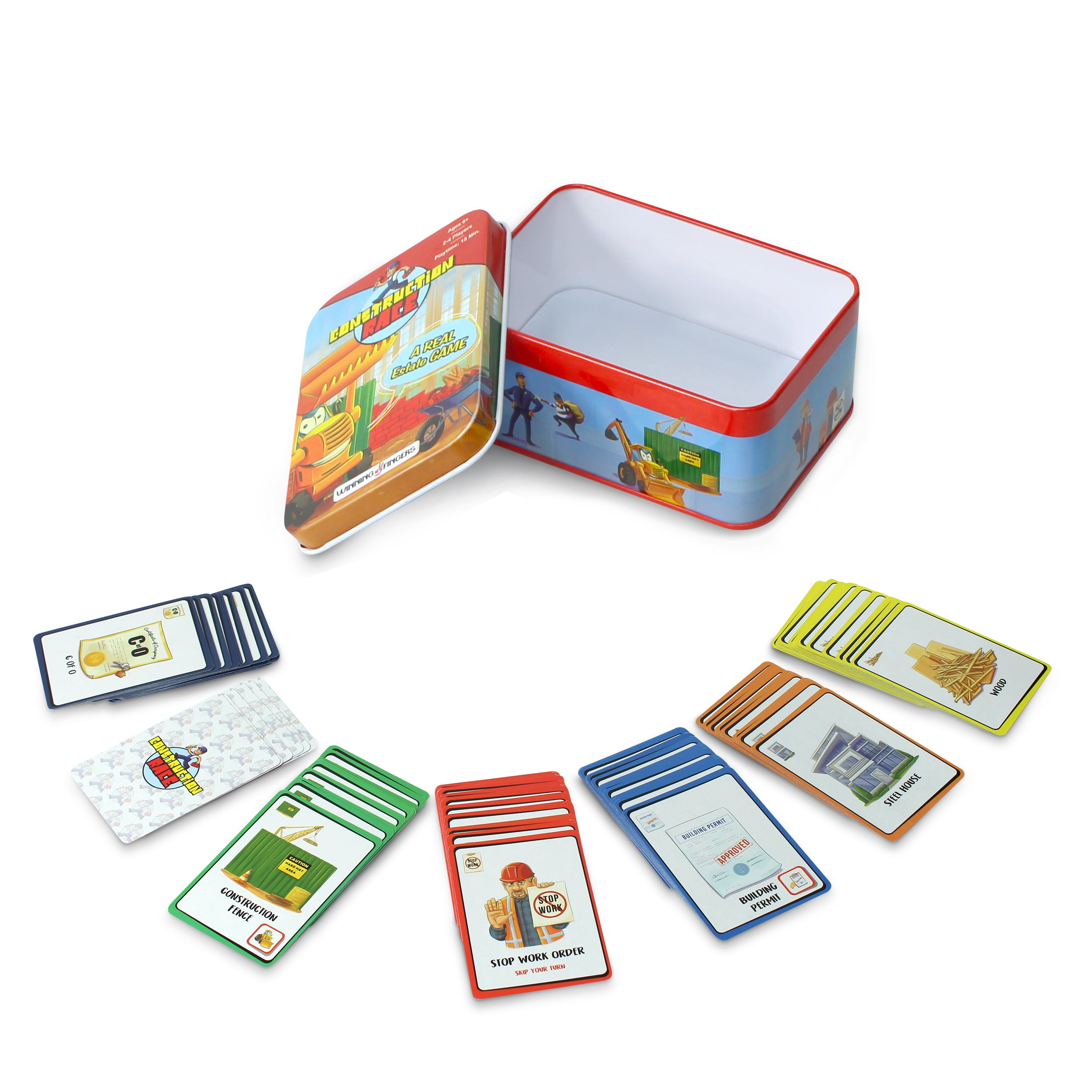 Winning Fingers Construction Race an Epic Card Game for Kids and Adults Ages 6+ 