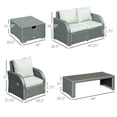 thumbnail image 2 of CoSoTower 6 PCS Outdoor Rattan Wicker Sofa Set Patio All Weather Furniture w/ Tea Table & Cushion for Backyard Garden Grey, 2 of 7