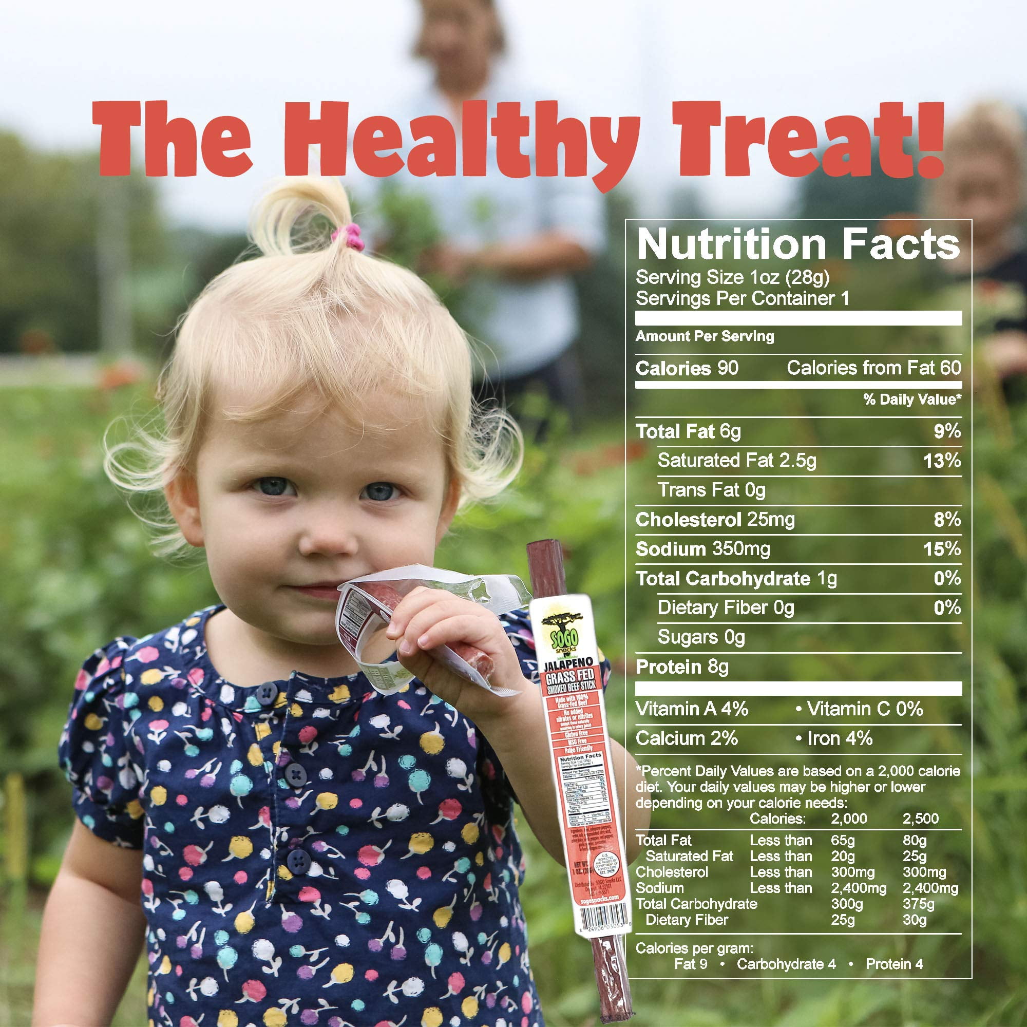 100% Grass-Fed, Paleo, Whole30 and Keto Friendly Beef Sticks: MSG, Gluten and Soy Free, Never Given Antibiotics or Hormones (Jalapeno Flavor, 48-Count, 1-oz Stick)