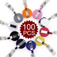 thumbnail image 2 of GOGO 100PCS Solid Color ID Card Badge Holder Reel For Nursing-Assorted, 2 of 7